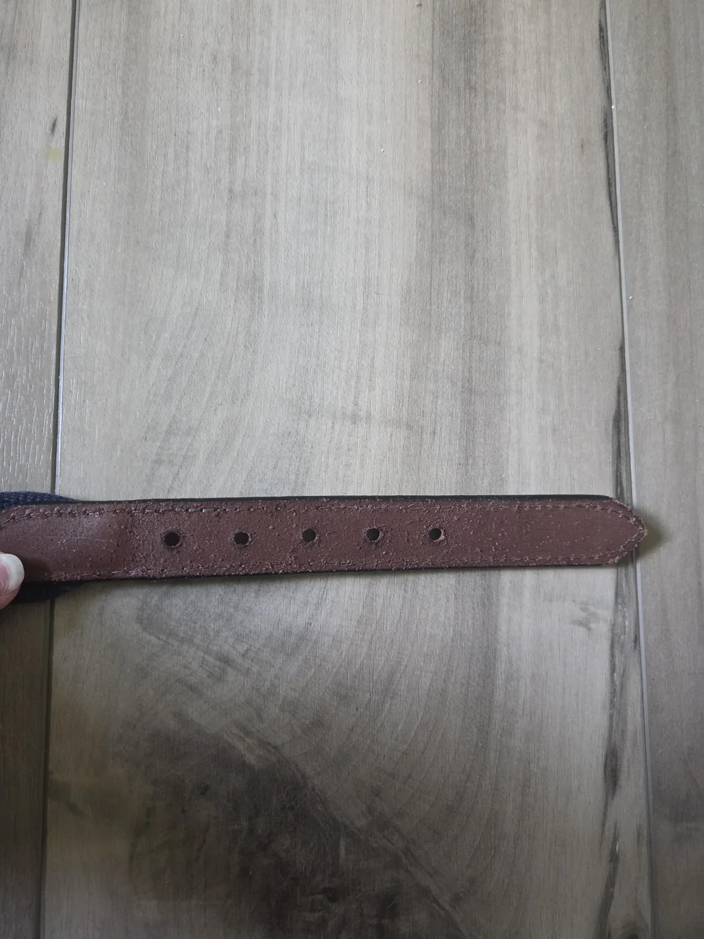Vineyard Vines Navy Shark Print Webbing Belt with Leather Trim